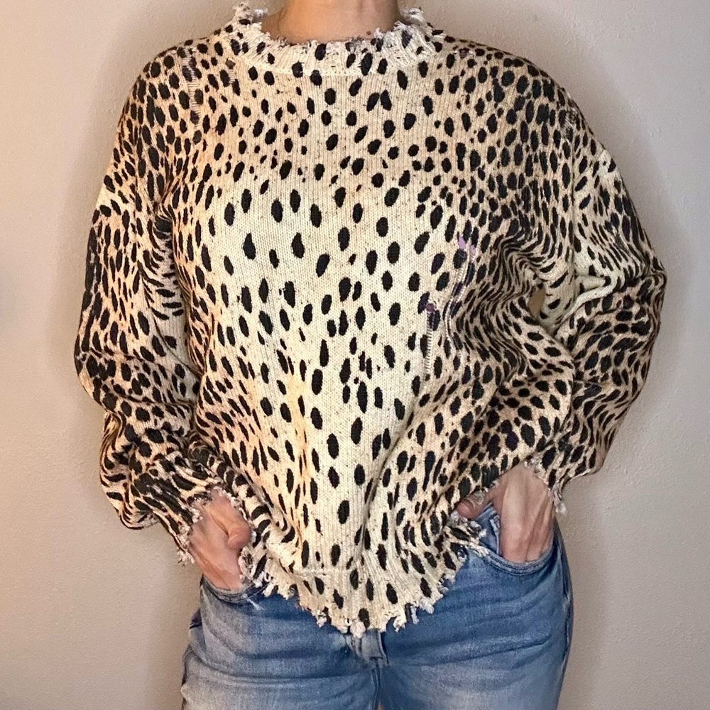 Designer R13 cheetah sweater